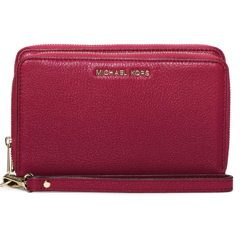 Michael Kors Adele Leather Double Zip Wallet